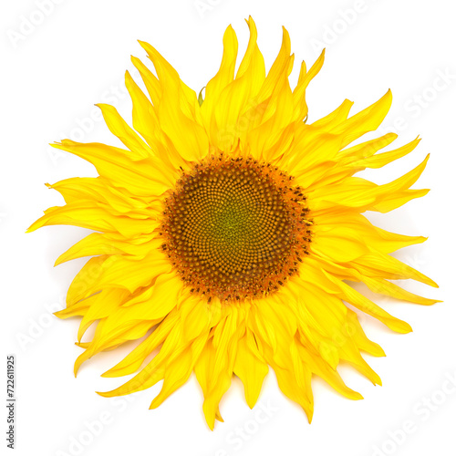 Sunflower head isolated on white background. Sun symbol. Flowers yellow, agriculture. Seeds and oil © Ian 2010