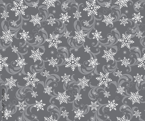 Seamless Christmas Pattern With Snowflakes