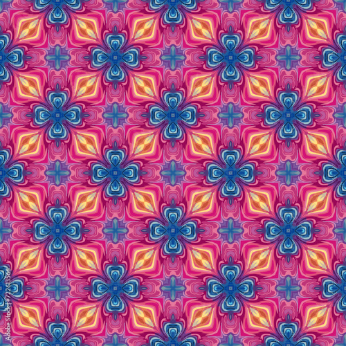 simple abstract batik indian block floral vector