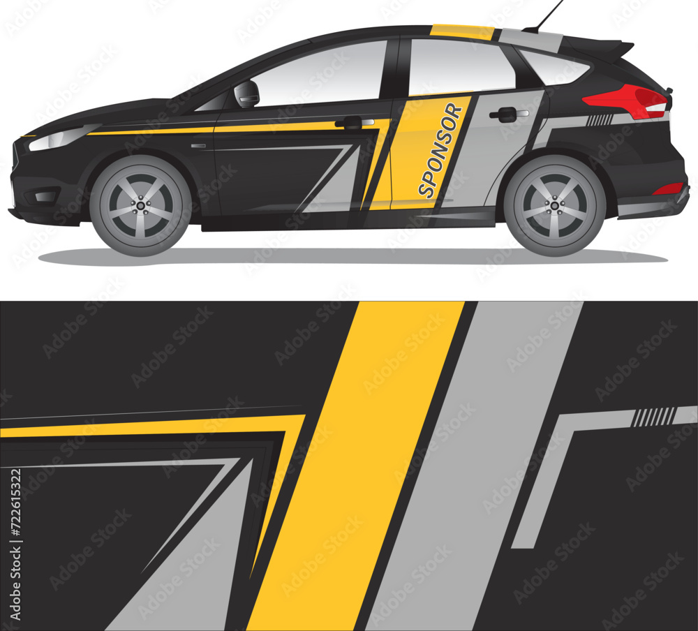 Car wrap decal vector illustration