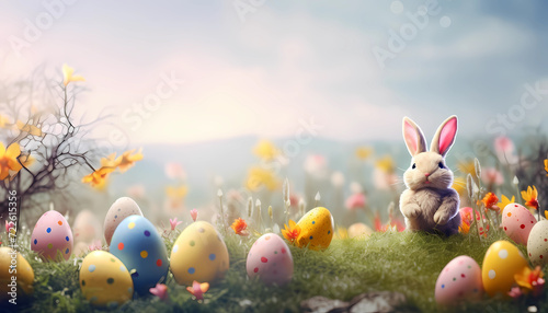 Easter background with copy space for text, banner, template