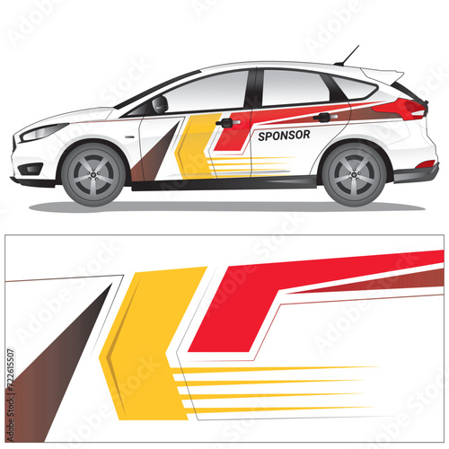 Car wrap decal vector illustration