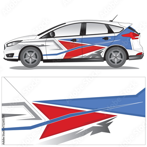 Car wrap decal vector illustration