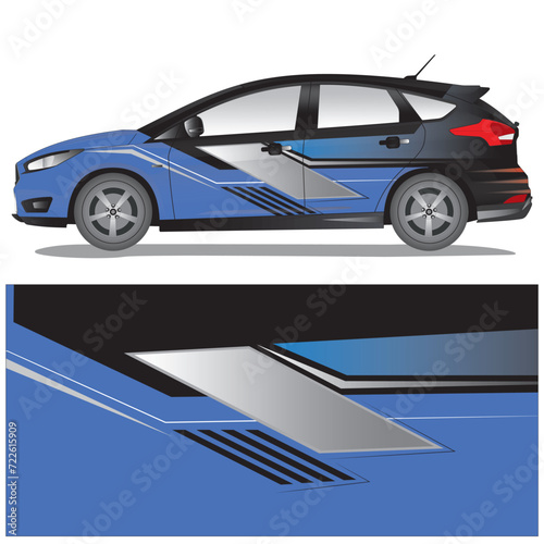 Car wrap decal vector illustration