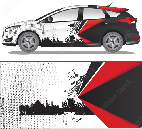 Car wrap decal vector illustration