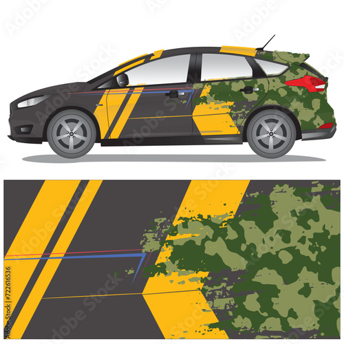 Car wrap decal vector illustration