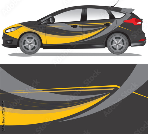 Car wrap decal vector illustration
