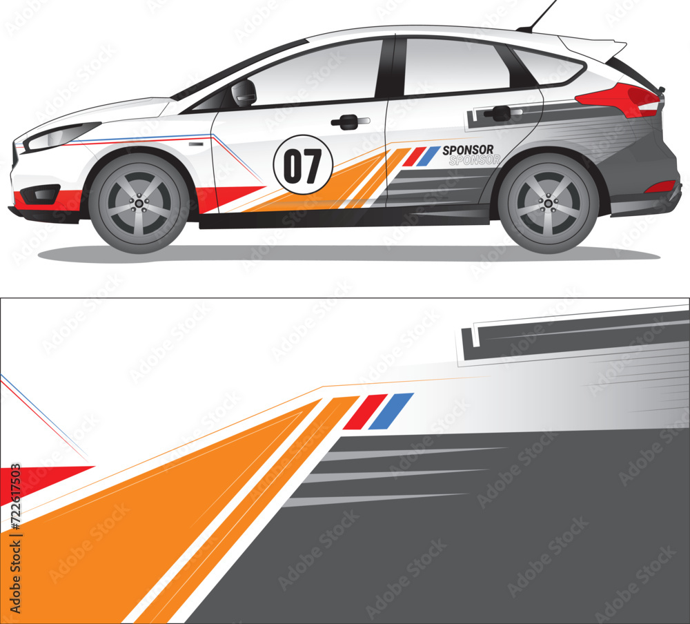 Car wrap decal vector illustration Car wrap decal vector illustration
