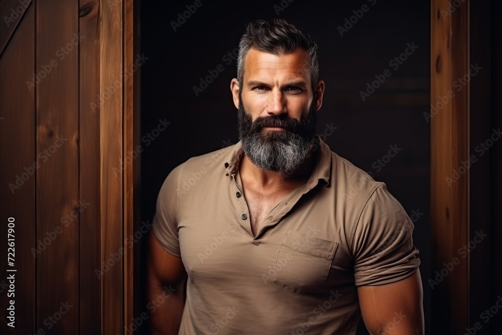 Portrait of a handsome man with a beard and mustache. Men's beauty, fashion. Portrait of a handsome man with a beard and mustache. Men's beauty, fashion.