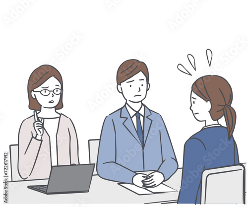 面談で焦る女性