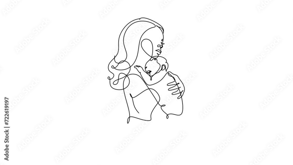 Pregnant woman and mother with baby. Continuous line drawing animation video. Pregnant woman hugging belly line art vector video. happy pregnant woman line art drawing.4k video Pregnant woman and mother with baby. Continuous line drawing animation video. Pregnant woman hugging belly line art vector video. happy pregnant woman line art drawing.4k video