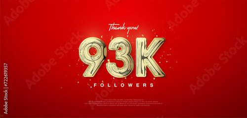 93k gold number  thanks for followers. posters  social media post banners.