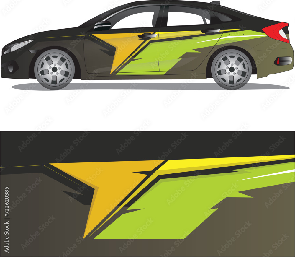 Car wrap decal vector illustration Car wrap decal vector illustration