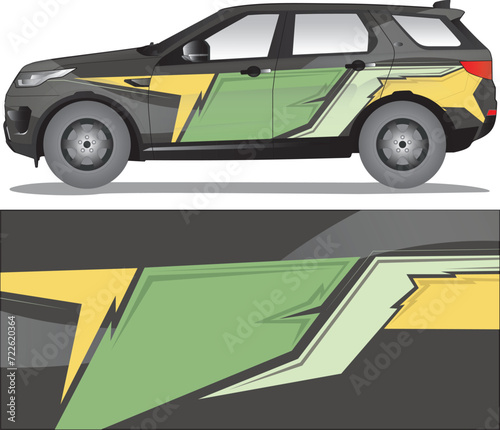 Car wrap decal vector illustration