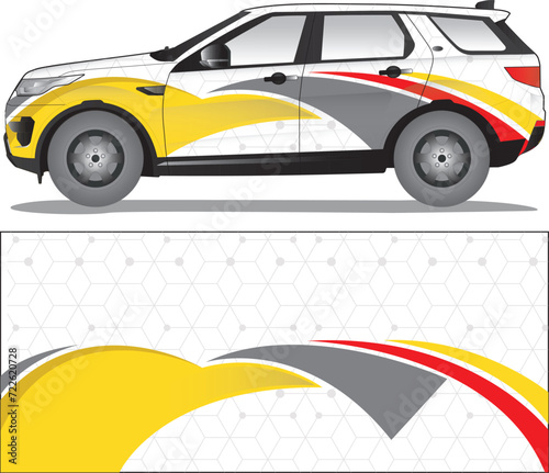 Car wrap decal vector illustration