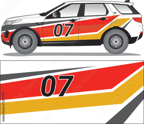 Car wrap decal vector illustration