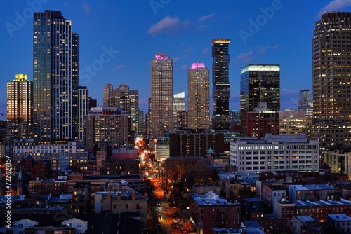 Night view of Jersey City.