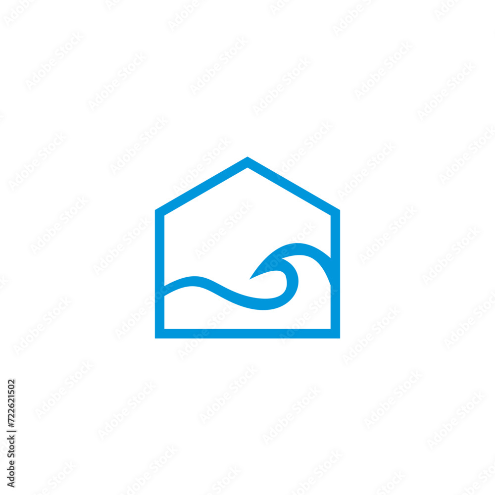 Home wave logo design vector,editable Eps 10 Home wave logo design vector,editable Eps 10