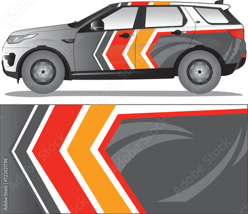 Car wrap decal vector illustration