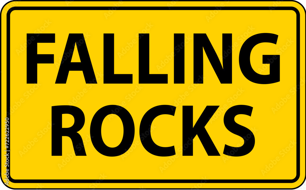 Fototapeta premium Caution Sign, Falling Rocks