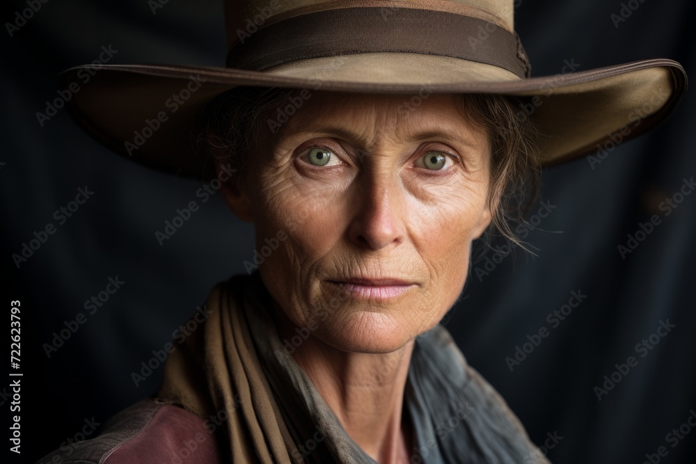 Portrait of a beautiful senior woman with hat on black background. Portrait of a beautiful senior woman with hat on black background.