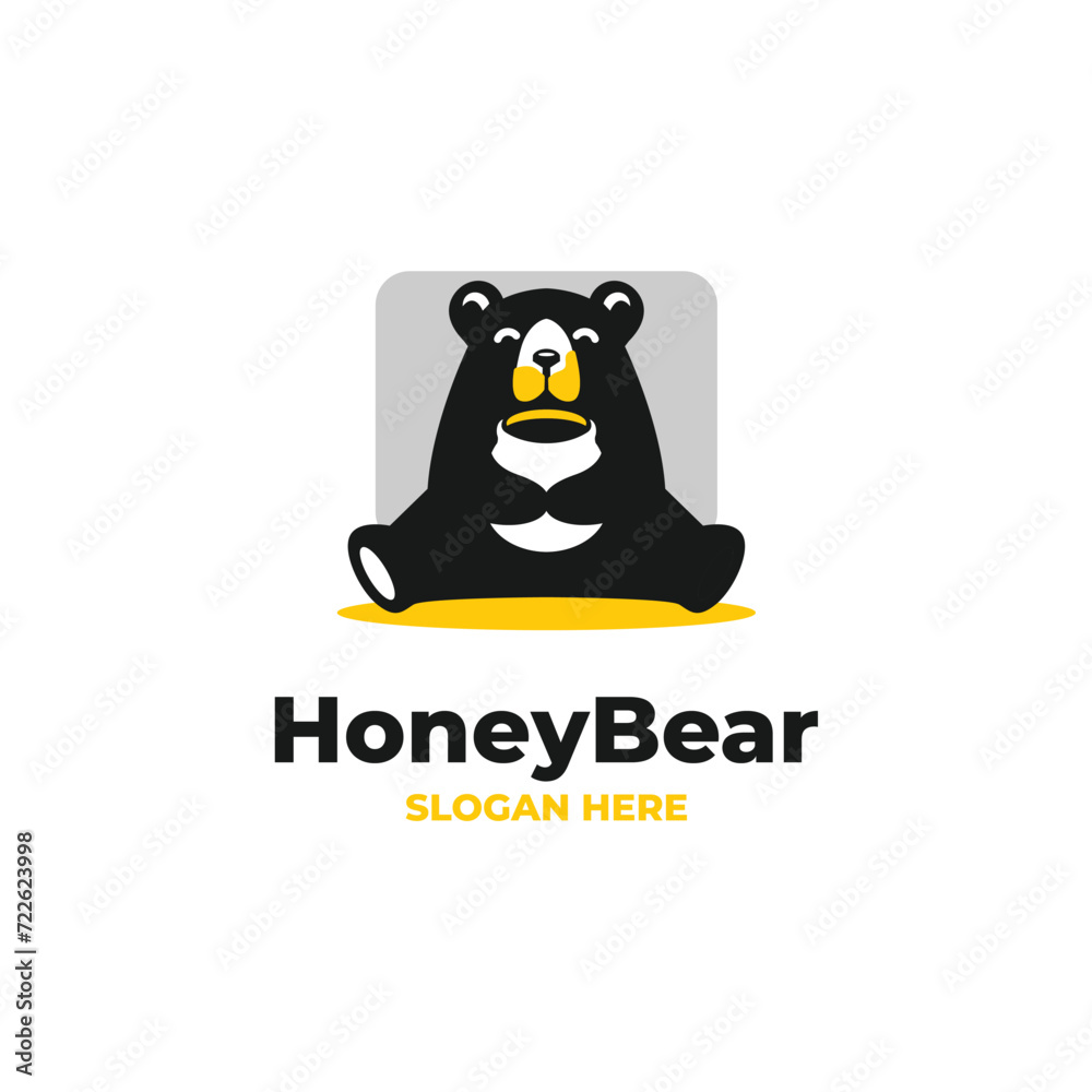 cute honey bear logo vector cute honey bear logo vector