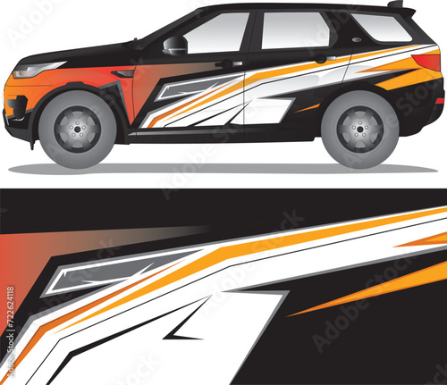 Car wrap decal vector illustration