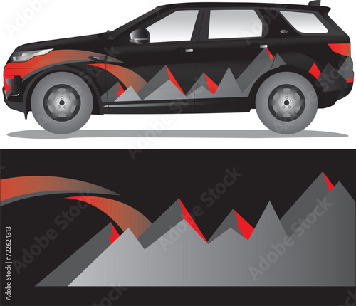 Car wrap decal vector illustration