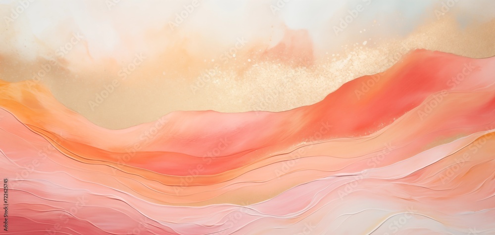 Coral sunrise in the mountains, soft abstract background or wallpaper 003