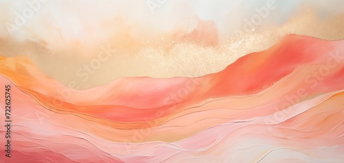 Coral sunrise in the mountains, soft abstract background or wallpaper 003