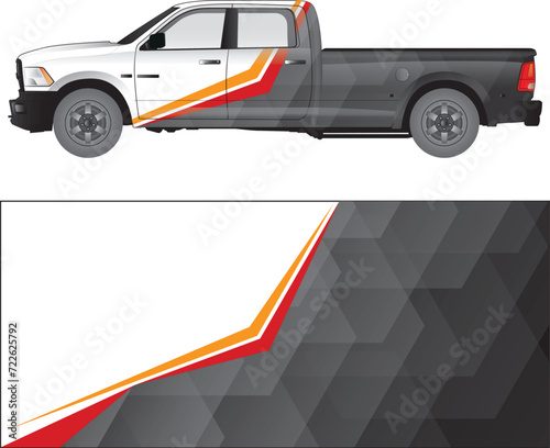 Car wrap decal vector illustration