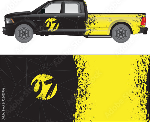Car wrap decal vector illustration