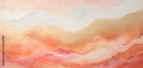 Coral sunrise in the mountains, soft abstract background or wallpaper 001