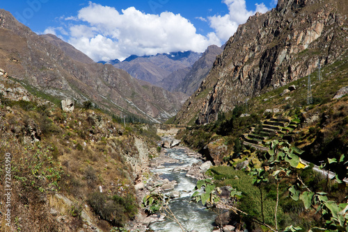 River Running Down Valley In Peru South America © jeffwqc