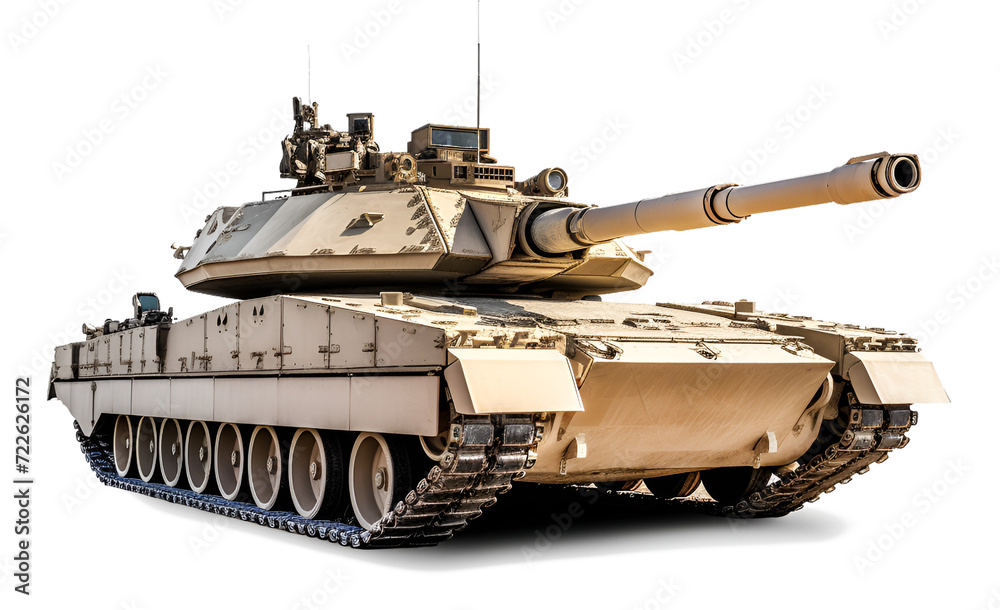 M1 Abrams tank, png isolated on a transparent background