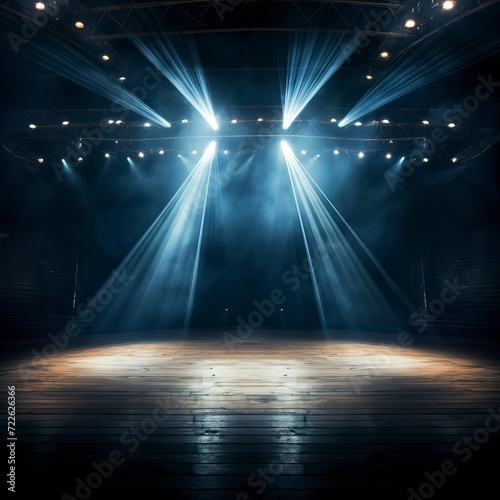 Theater stage light background with spotlight illuminated the stage for opera performance © CREATIVE STOCK