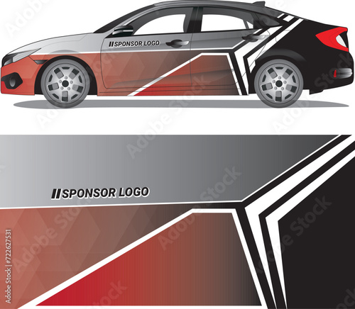 Car wrap decal vector illustration