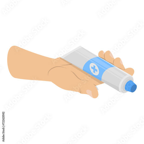 3D Isometric Flat Vector Illustration of First Aid For Trauma, Emergency Help. Item 11