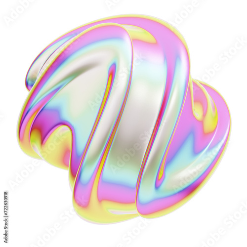 Fototapeta Naklejka Na Ścianę i Meble -  3d rendering hologram geometric twist bend sphere