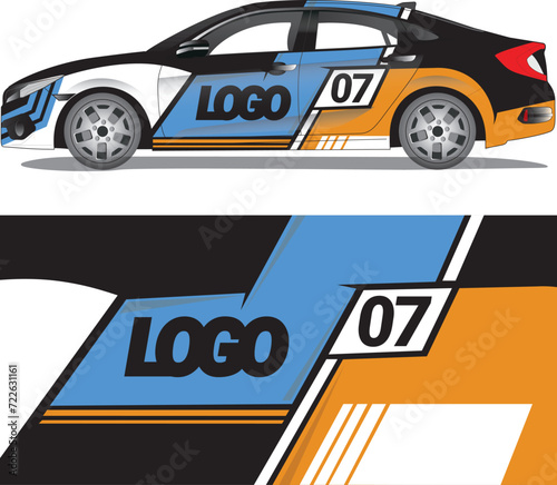 Car wrap decal vector illustration