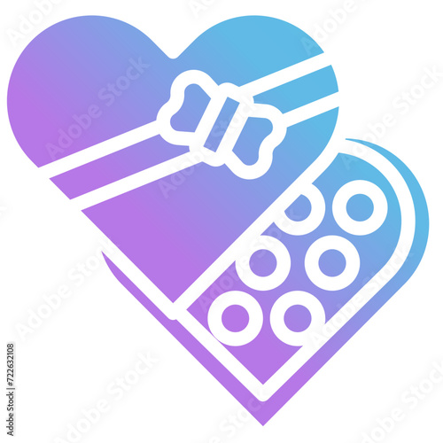 Gradient love chocolate icon  photo