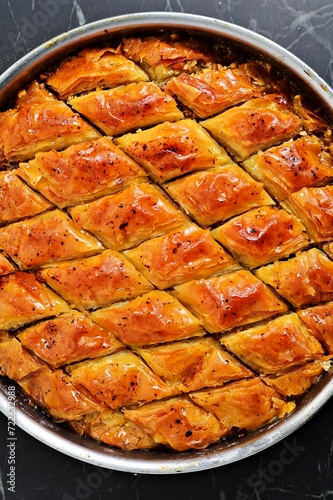 Turkish Dessert Baklava closed up