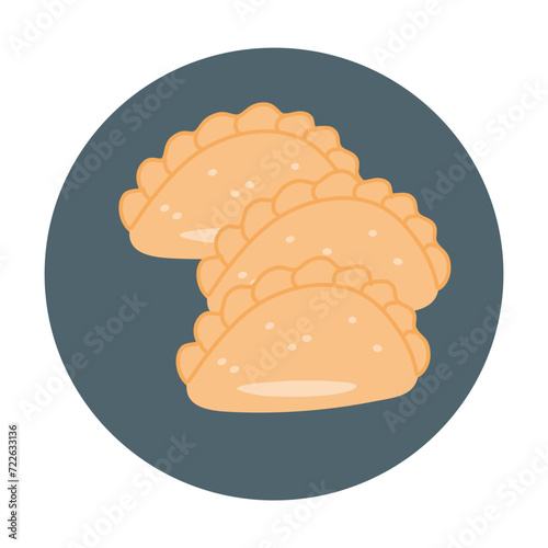 Latin American fried empanadas illustration