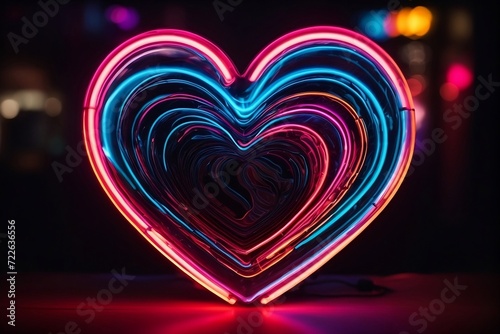 A unique take on the classic heart symbol, this neon gloving heart is a true work of art.