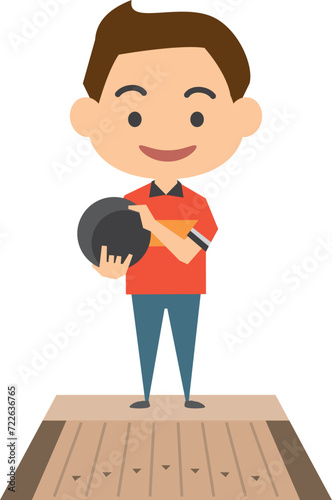 男子ボウリング選手のイメージイラスト