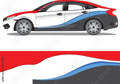 Car wrap decal vector illustration