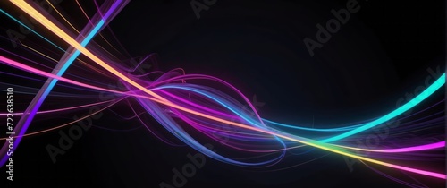 3d render. Abstract futuristic background with blurry glowing wave and neon lines. Spiritual energy concept  digital fantastic wallpaper  