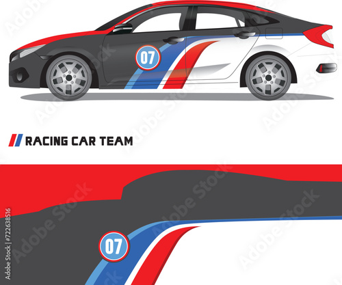 Car wrap decal vector illustration