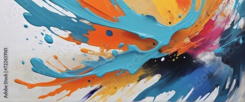 A abstract expressionism style with bold abstract paint color splash