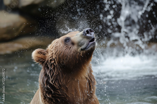 a bear shaking off water after a refreshing swim